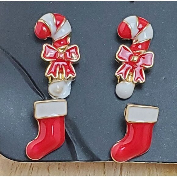 Christmas Earrings Post Back 12 Pairs - Picture 3 of 8